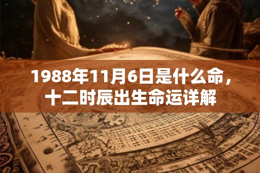1988年11月6日是什么命，十二时辰出生命运详解