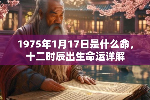 1975年1月17日是什么命，十二时辰出生命运详解