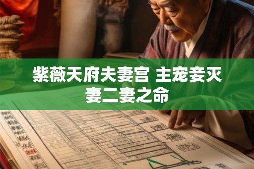 紫薇天府夫妻宫 主宠妾灭妻二妻之命