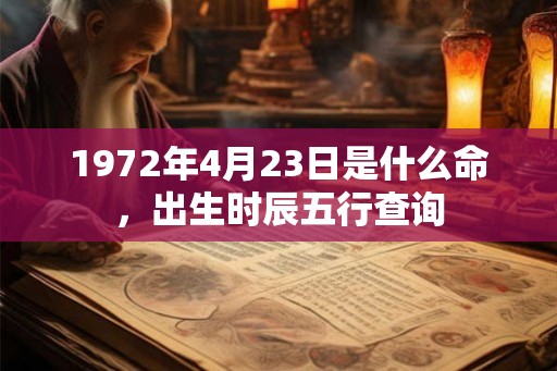 1972年4月23日是什么命，出生时辰五行查询