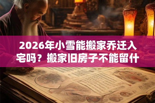 2026年小雪能搬家乔迁入宅吗？搬家旧房子不能留什么？