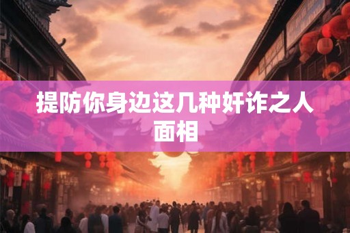 提防你身边这几种奸诈之人面相