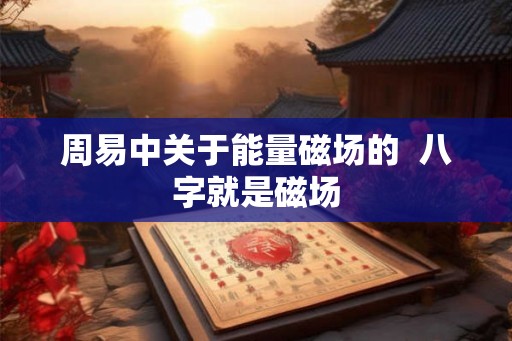 周易中关于能量磁场的  八字就是磁场