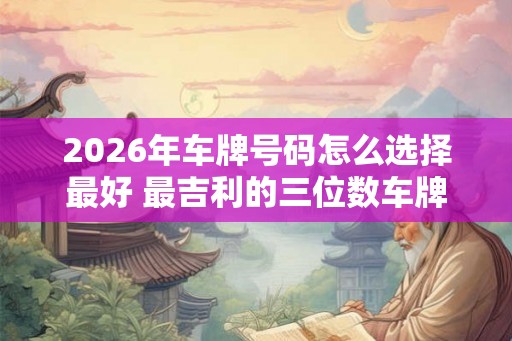 2026年车牌号码怎么选择最好 最吉利的三位数车牌