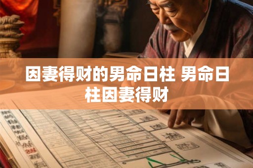 因妻得财的男命日柱 男命日柱因妻得财