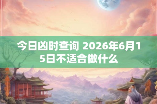 今日凶时查询 2026年6月15日不适合做什么
