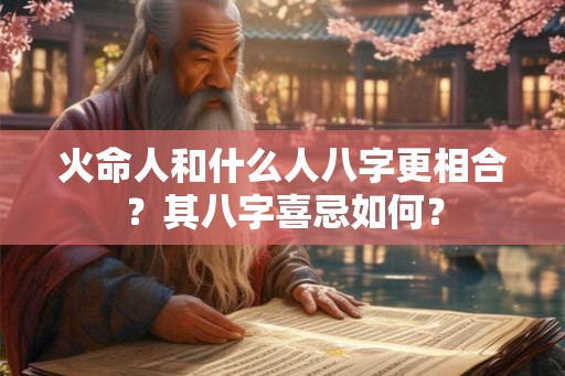 火命人和什么人八字更相合？其八字喜忌如何？