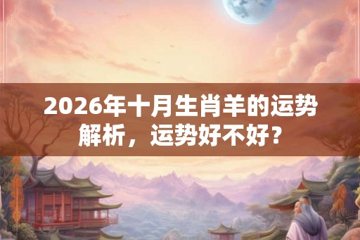 2026年十月生肖羊的运势解析，运势好不好？