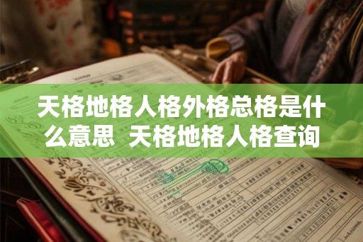 天格地格人格外格总格是什么意思  天格地格人格查询表