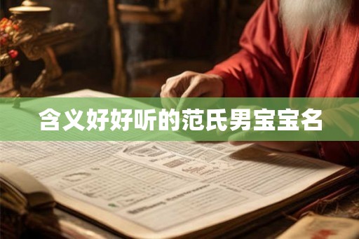 含义好好听的范氏男宝宝名