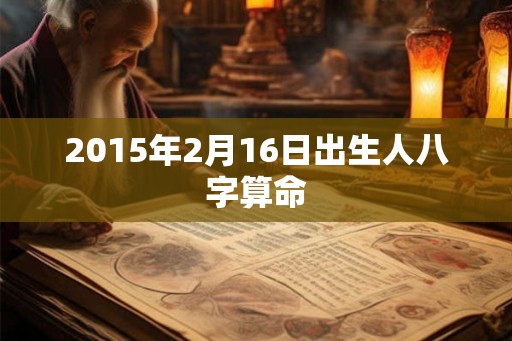 2015年2月16日出生人八字算命