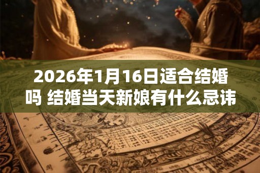 2026年1月16日适合结婚吗 结婚当天新娘有什么忌讳 2026年1月16日适合结婚吗 结婚当天新娘有什么忌讳