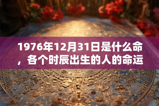 1976年12月31日是什么命，各个时辰出生的人的命运