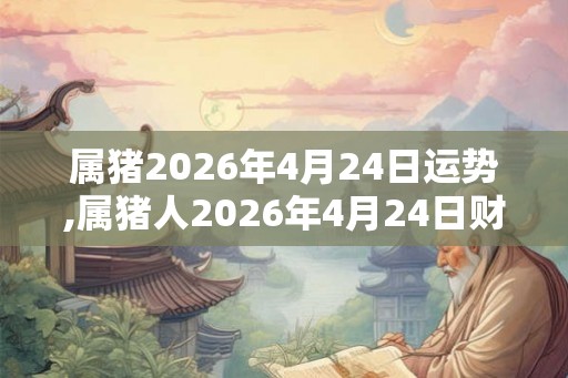 属猪2026年4月24日运势,属猪人2026年4月24日财运,生肖猪2026年4月24日运势