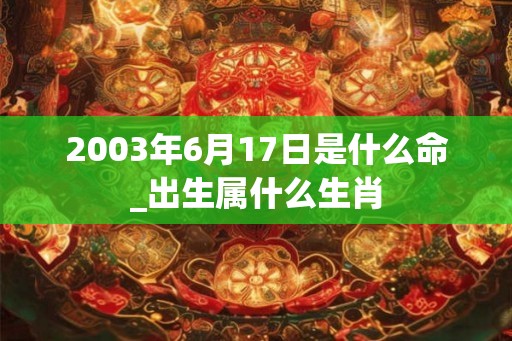 2003年6月17日是什么命_出生属什么生肖