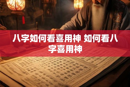 八字如何看喜用神 如何看八字喜用神