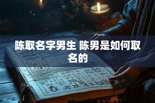 陈取名字男生 陈男是如何取名的