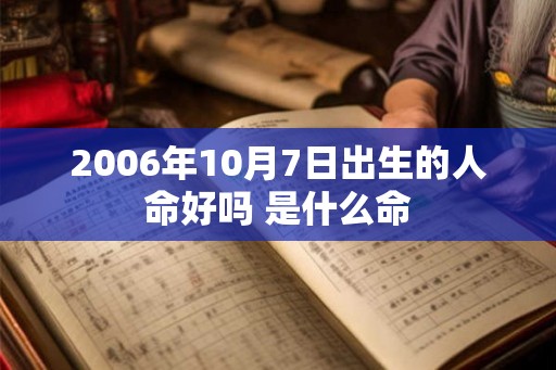 2006年10月7日出生的人命好吗 是什么命