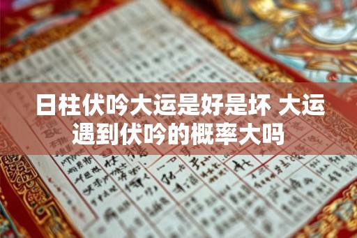 日柱伏吟大运是好是坏 大运遇到伏吟的概率大吗