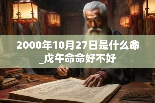 2000年10月27日是什么命_戊午命命好不好