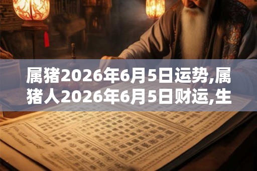 属猪2026年6月5日运势,属猪人2026年6月5日财运,生肖猪2026年6月5日运势