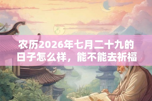 农历2026年七月二十九的日子怎么样,能不能去祈福? 农历2026年七月二十九的日子怎么样,能不能去祈福?
