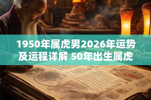 1950年属虎男2026年运势及运程详解 50年出生属虎人2026全年每月运势男性