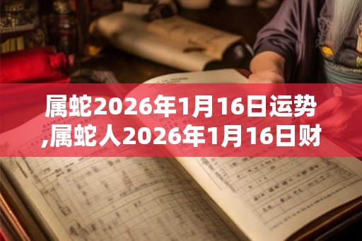 属蛇2026年1月16日运势,属蛇人2026年1月16日财运,生肖蛇2026年1月16日运势
