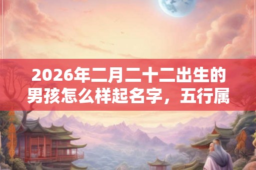 2026年二月二十二出生的男孩怎么样起名字，五行属什么