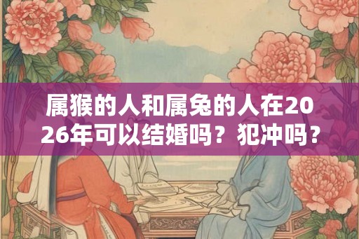 属猴的人和属兔的人在2026年可以结婚吗？犯冲吗？
