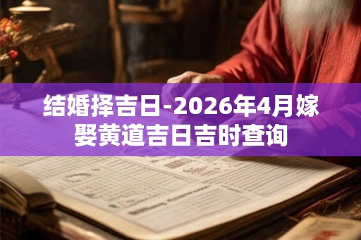 结婚择吉日-2026年4月嫁娶黄道吉日吉时查询