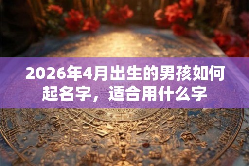 2026年4月出生的男孩如何起名字，适合用什么字