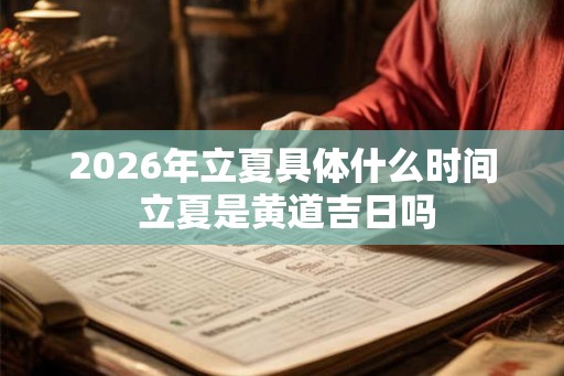 2026年立夏具体什么时间 立夏是黄道吉日吗