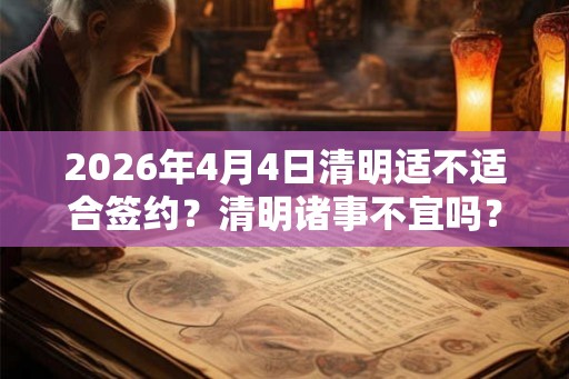 2026年4月4日清明适不适合签约？清明诸事不宜吗？