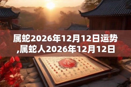 属蛇2026年12月12日运势,属蛇人2026年12月12日财运,生肖蛇2026年12月12日运势