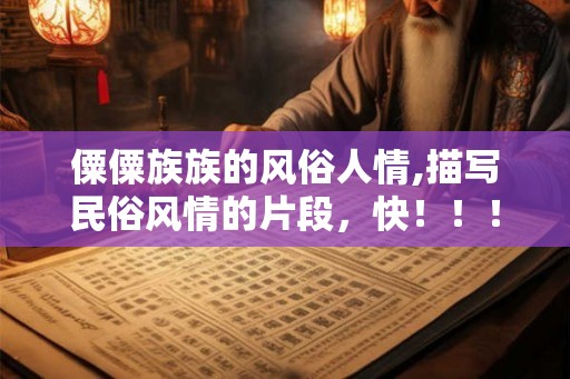 僳僳族族的风俗人情,描写民俗风情的片段，快！！！