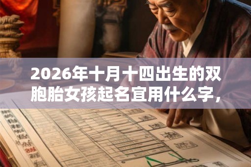 2026年十月十四出生的双胞胎女孩起名宜用什么字，五行属什么