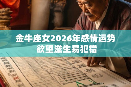 金牛座女2026年感情运势 欲望滋生易犯错