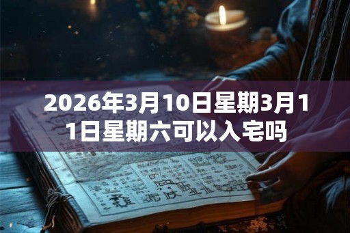 2026年3月10日星期3月11日星期六可以入宅吗