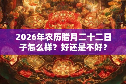 2026年农历腊月二十二日子怎么样？好还是不好？