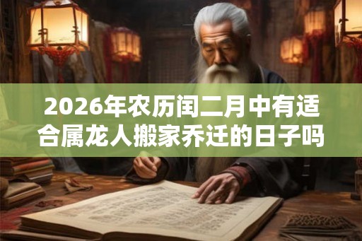 2026年农历闰二月中有适合属龙人搬家乔迁的日子吗? 2026年农历闰二月中有适合属龙人搬家乔迁的日子吗?