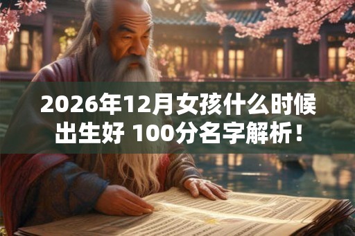 2026年12月女孩什么时候出生好 100分名字解析！
