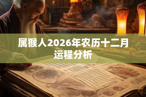 属猴人2026年农历十二月运程分析
