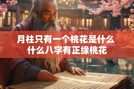 月柱只有一个桃花是什么 什么八字有正缘桃花