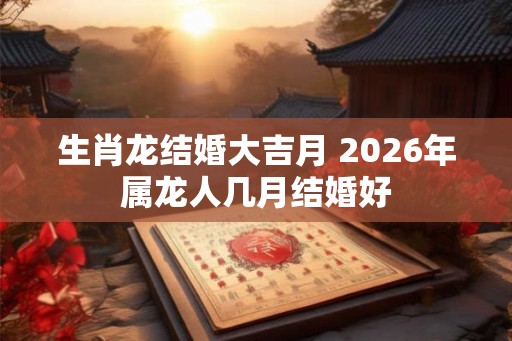 生肖龙结婚大吉月 2026年属龙人几月结婚好