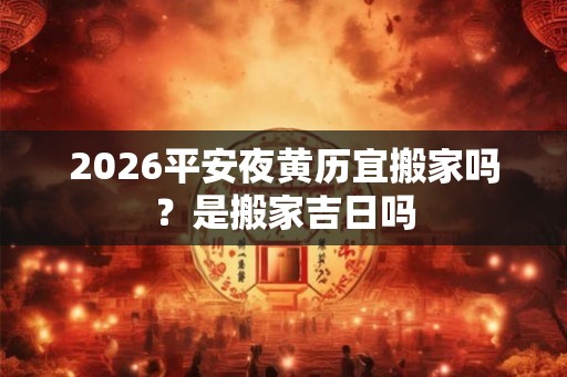 2026平安夜黄历宜搬家吗?是搬家吉日吗 2026平安夜黄历宜搬家吗?是搬家吉日吗