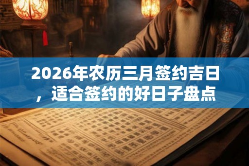 2026年农历三月签约吉日，适合签约的好日子盘点