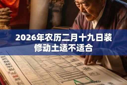 2026年农历二月十九日装修动土适不适合