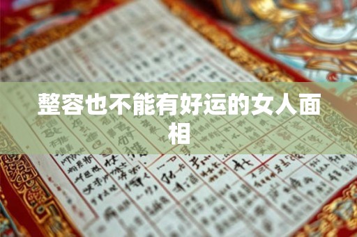 整容也不能有好运的女人面相