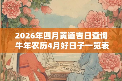 2026年四月黄道吉日查询 牛年农历4月好日子一览表